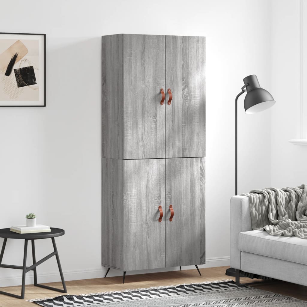 Highboard Grey Sonoma 69,5x34x180 cm Engineered Wood
