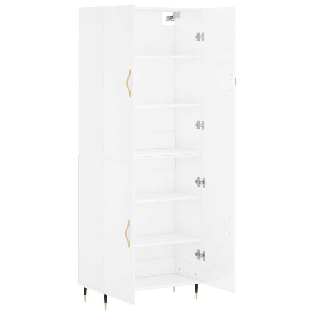 vidaXL Highboard High Gloss White 69.5x34x180 cm Engineered Wood