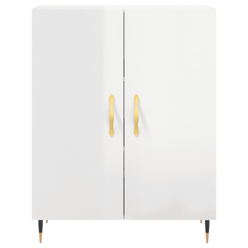 vidaXL Highboard High Gloss White 69.5x34x180 cm Engineered Wood