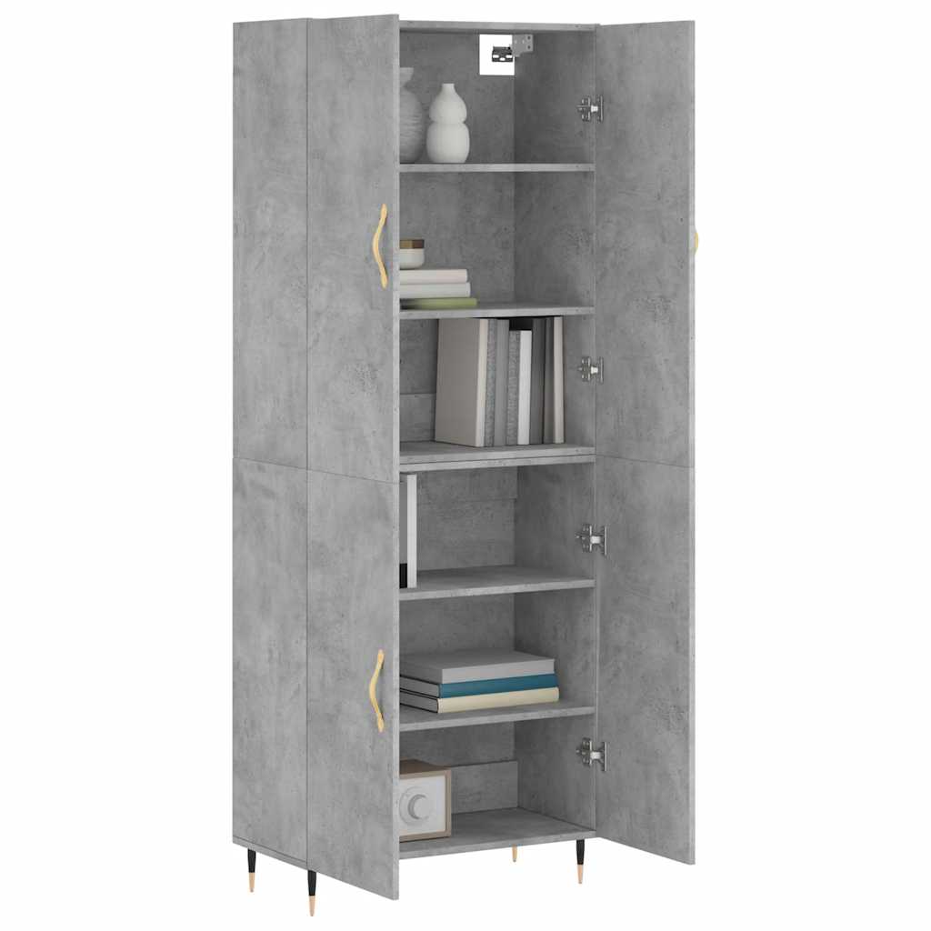 Highboard Concrete Grey 69,5x34x180 cm Engineered Wood