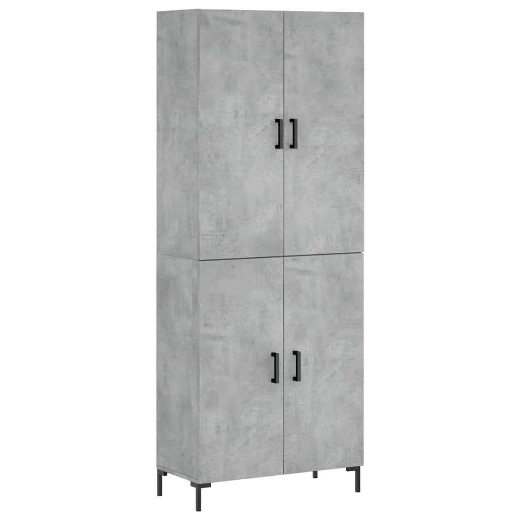 Highboard Concrete Grey 69.5x34x180 cm Engineered Wood