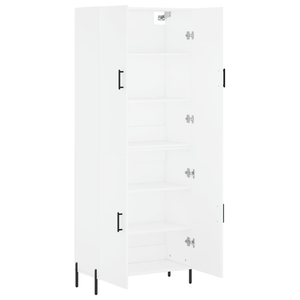 Highboard White 69.5x34x180 cm Engineered Wood