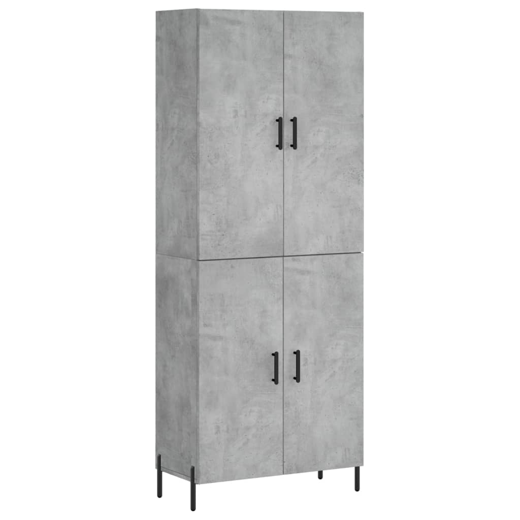 vidaXL Highboard Concrete Grey 69.5x34x180 cm Engineered Wood