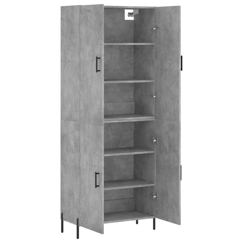 vidaXL Highboard Concrete Grey 69.5x34x180 cm Engineered Wood