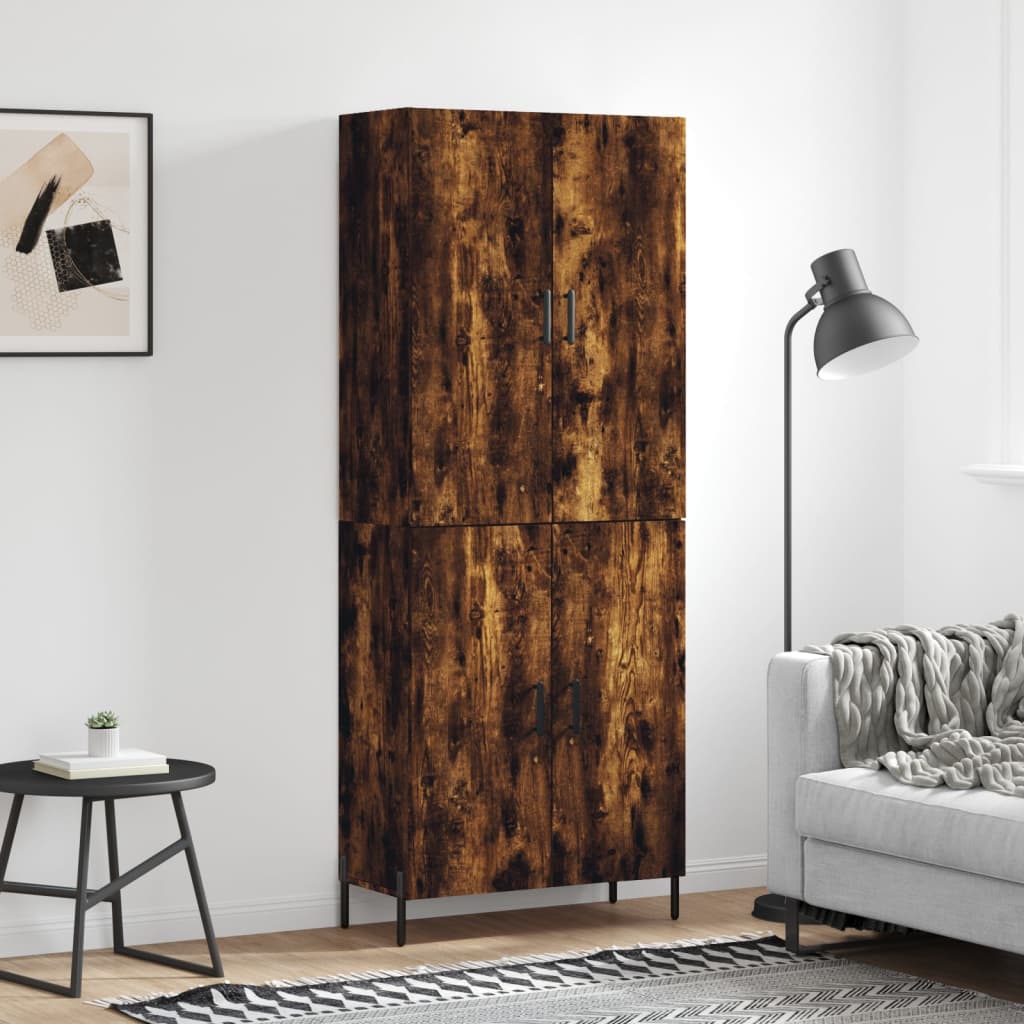 Highboard Smoked Oak 69,5x34x180 cm Engineered Wood