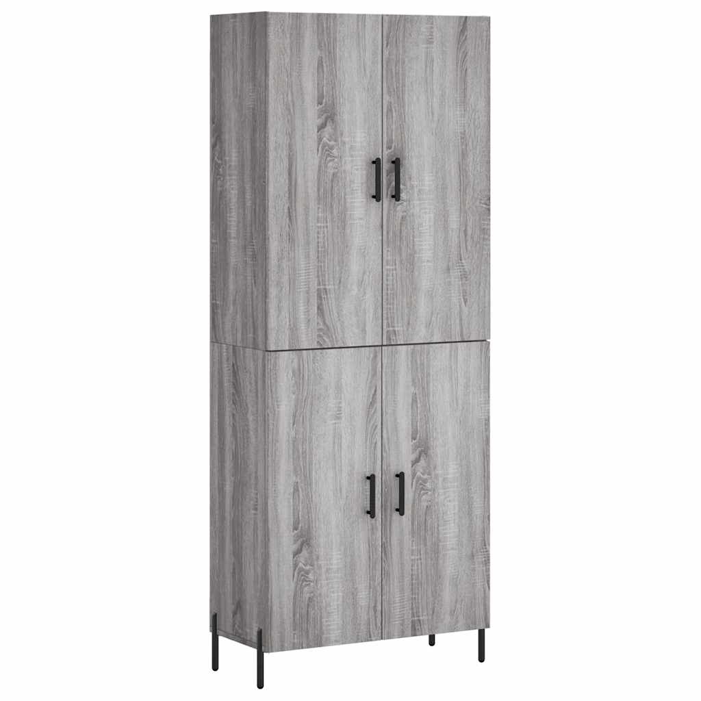 Highboard Grey Sonoma 69.5x34x180 cm Engineered Wood