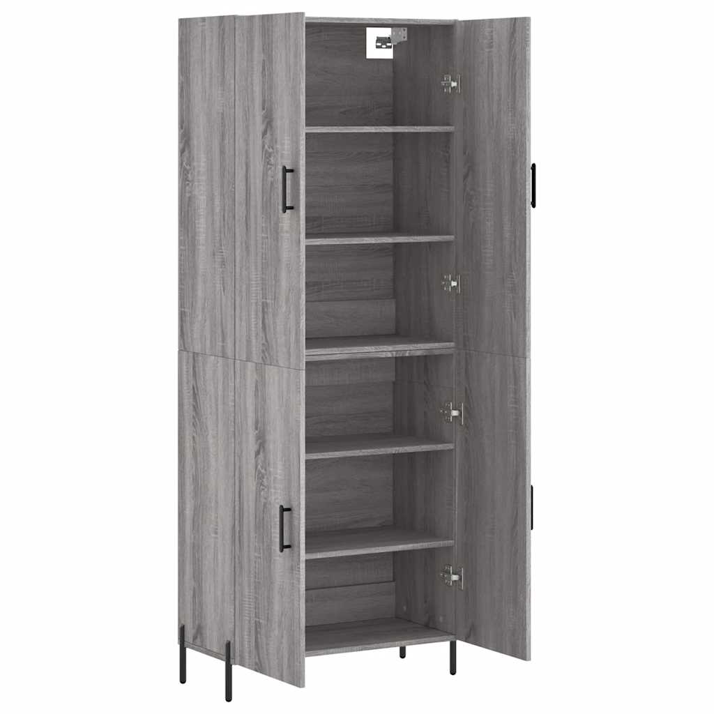 Highboard Grey Sonoma 69.5x34x180 cm Engineered Wood