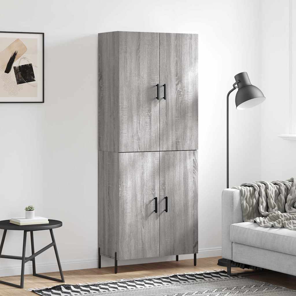 Highboard Grey Sonoma 69.5x34x180 cm Engineered Wood