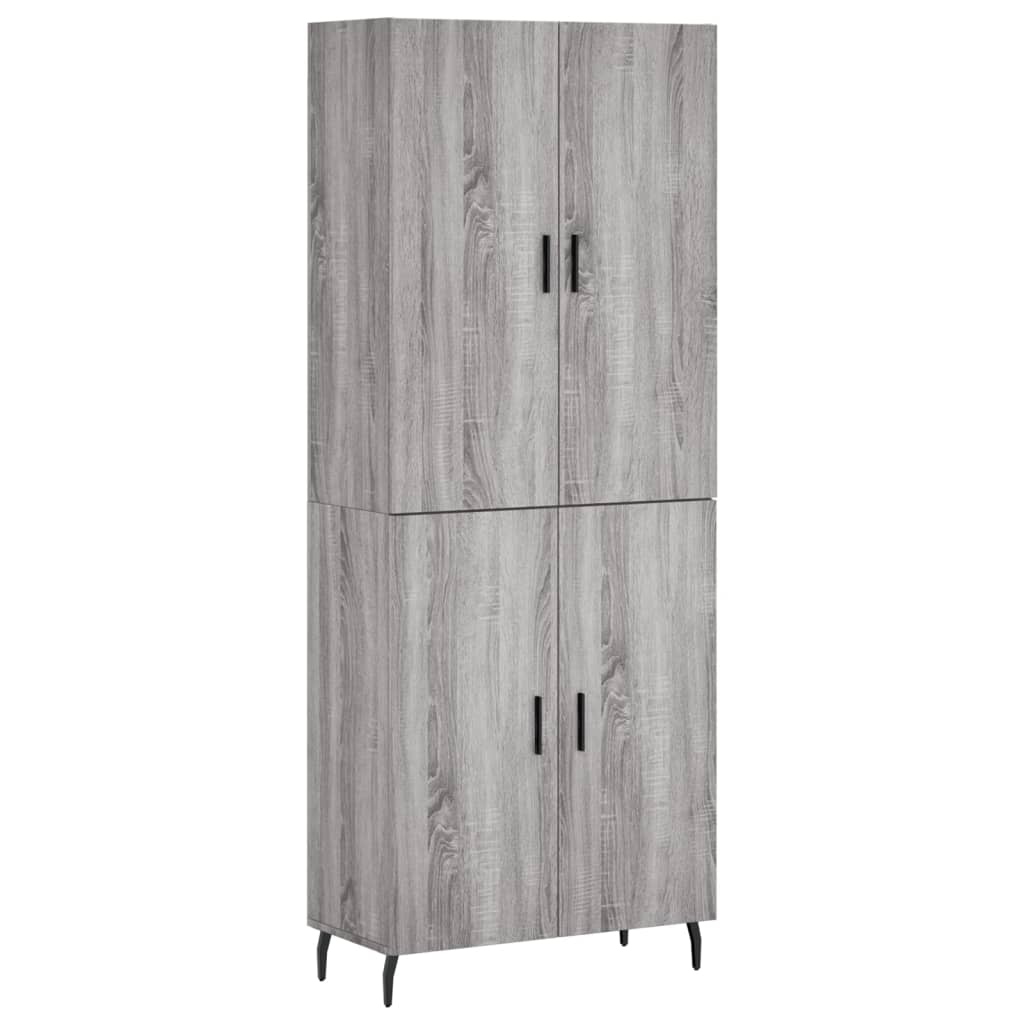 Highboard Grey Sonoma 69.5x34x180 cm Engineered Wood