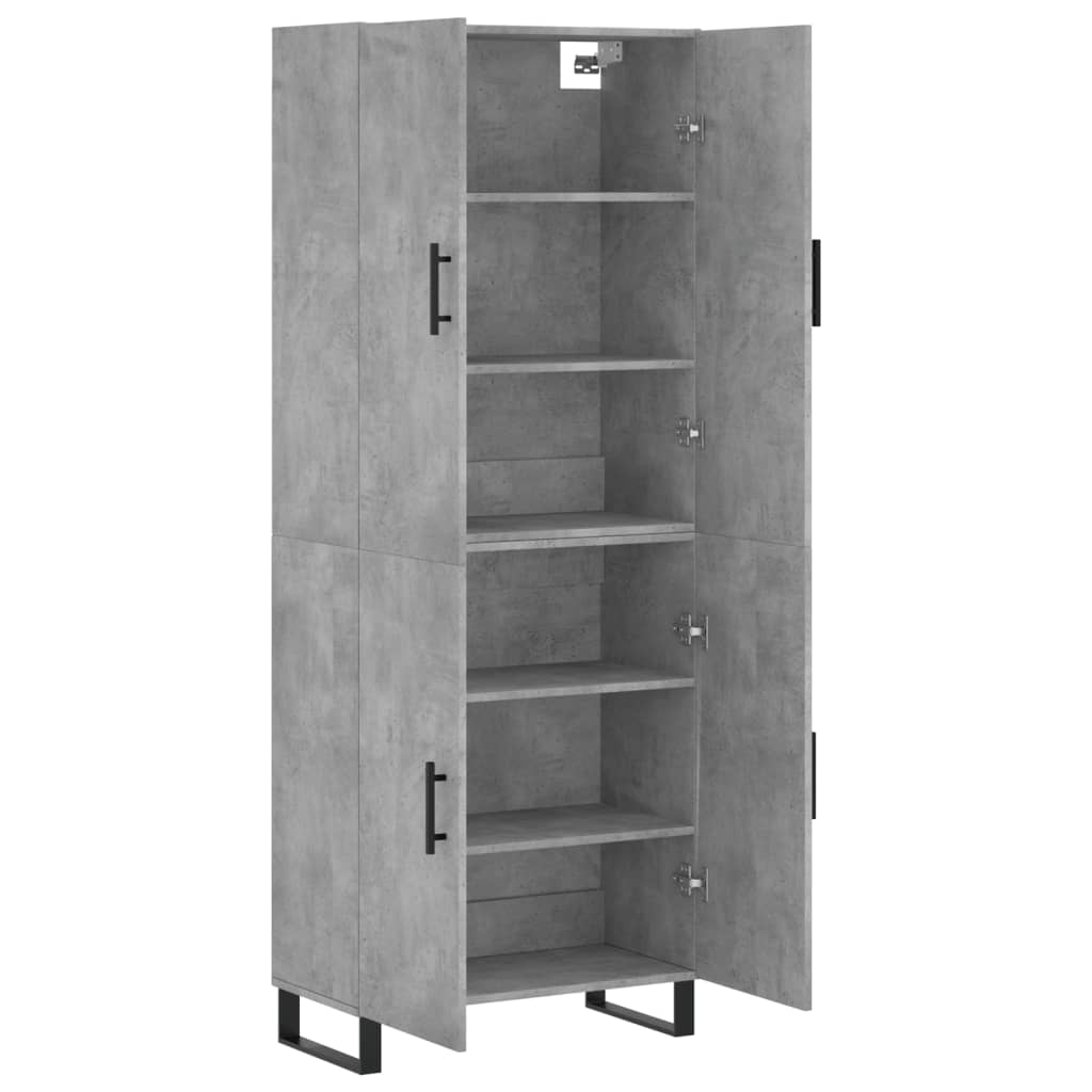 Highboard Concrete Grey 69.5x34x180 cm Engineered Wood