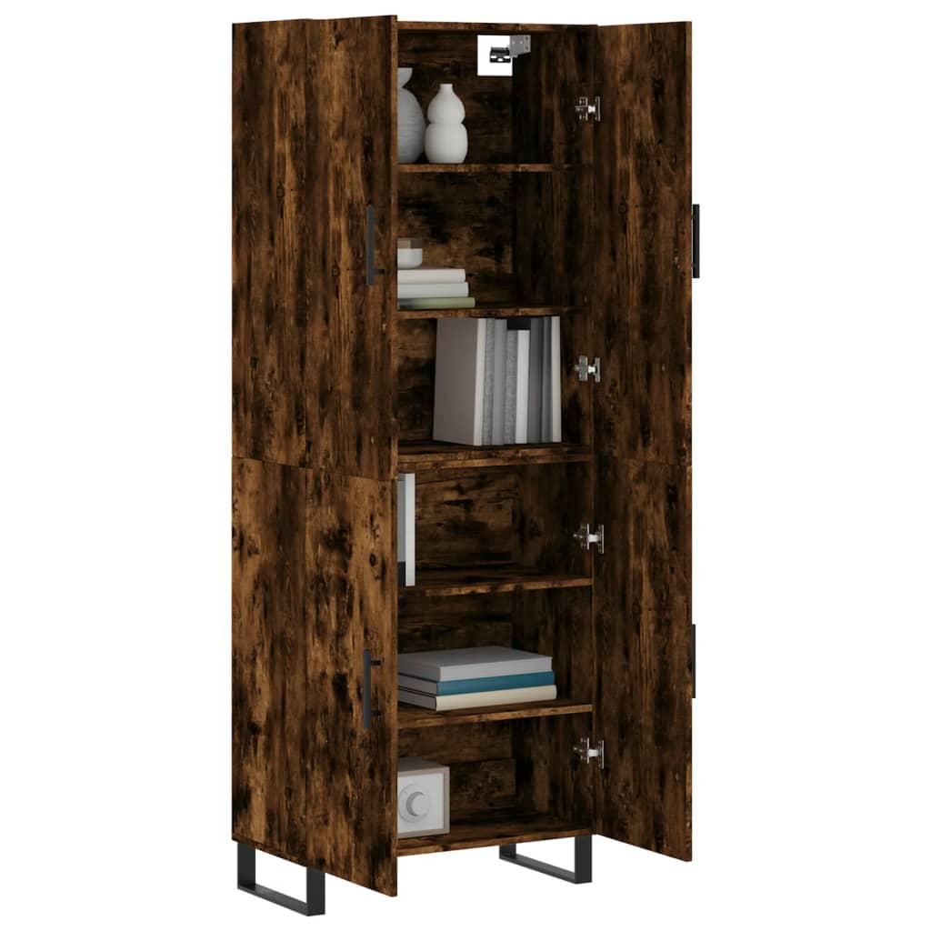 Highboard Smoked Oak 69.5x34x180 cm Engineered Wood