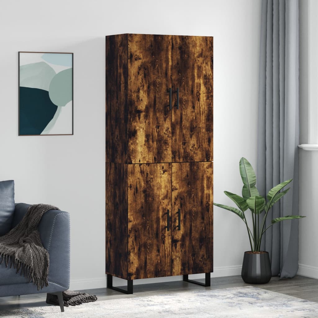 Highboard Smoked Oak 69.5x34x180 cm Engineered Wood
