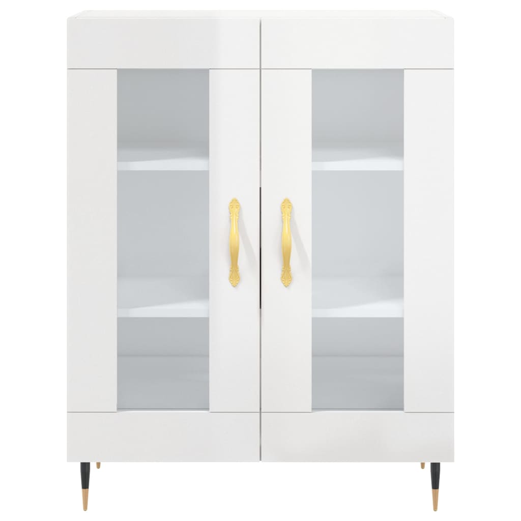 vidaXL Highboard High Gloss White 69.5x34x180 cm Engineered Wood