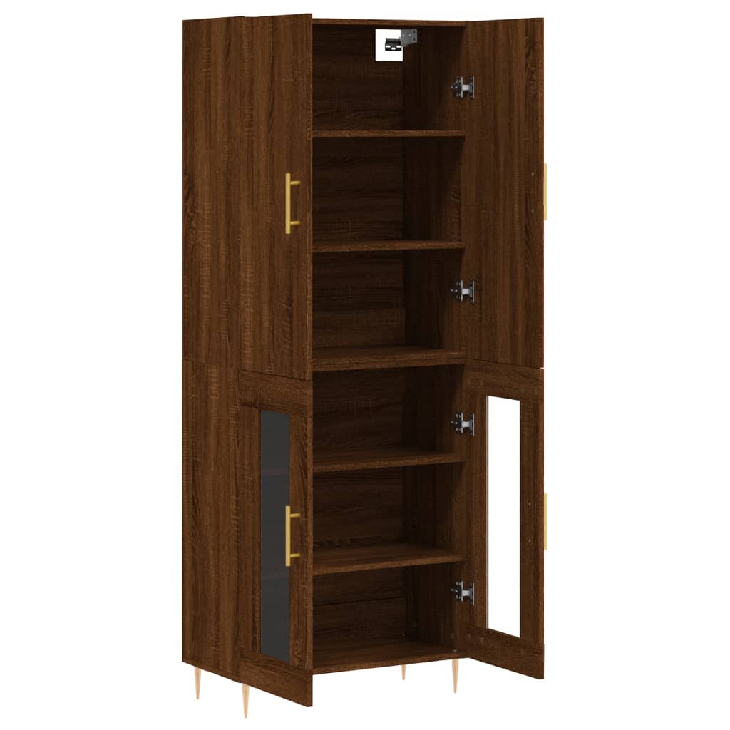 vidaXL Highboard Brown Oak 69.5x34x180 cm Engineered Wood