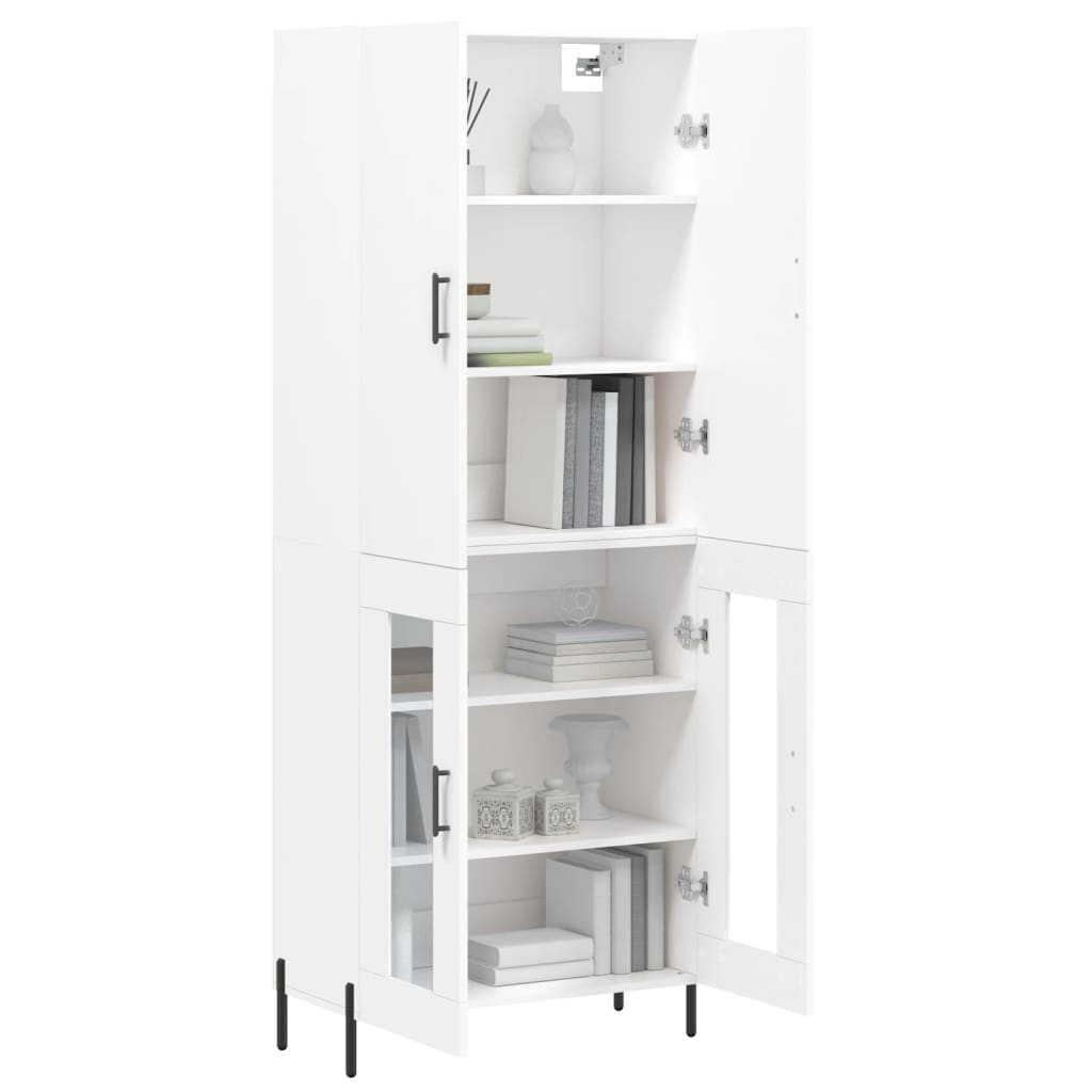 Highboard White 69.5x34x180 cm Engineered Wood