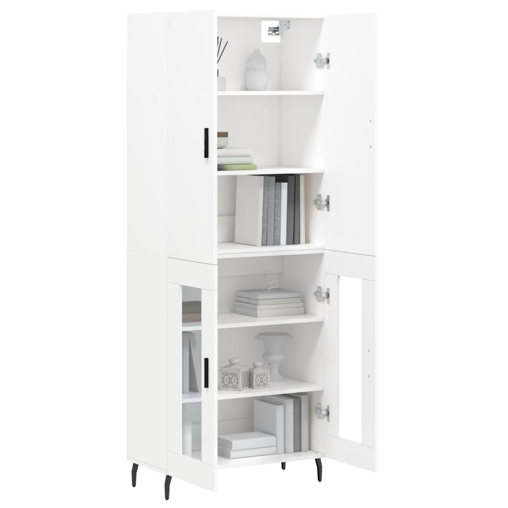 Highboard White 69.5x34x180 cm Engineered Wood