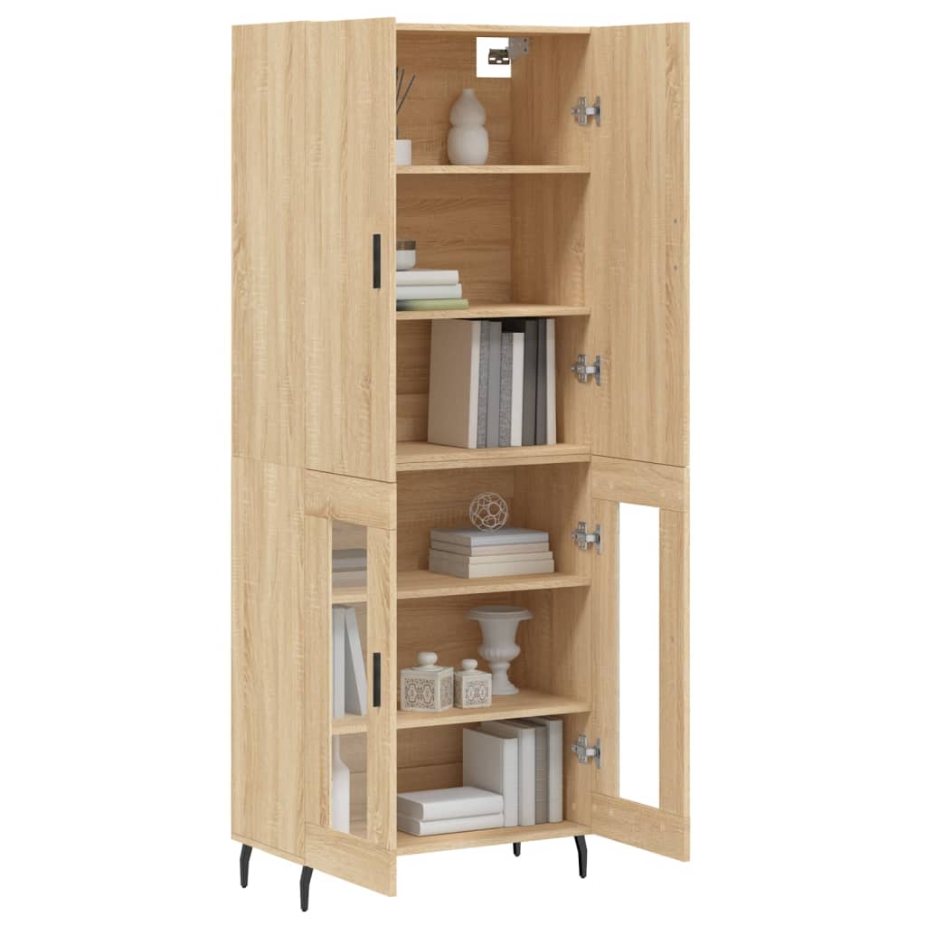 vidaXL Highboard Sonoma Oak 69.5x34x180 cm Engineered Wood