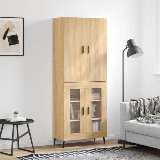 vidaXL Highboard Sonoma Oak 69.5x34x180 cm Engineered Wood