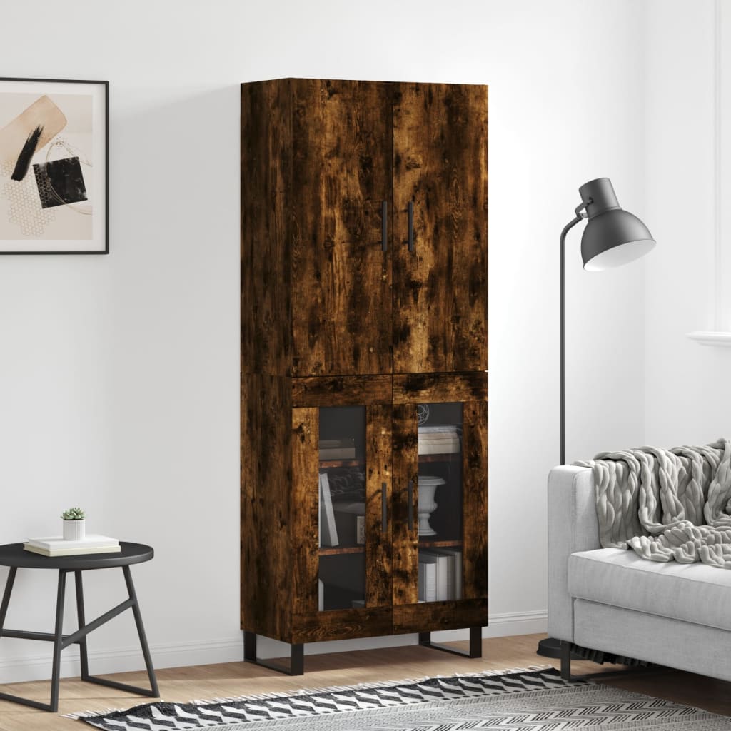 Highboard Smoked Oak 69,5x34x180 cm Engineered Wood