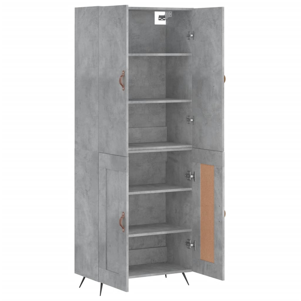Highboard Concrete Grey 69,5x34x180 cm Engineered Wood
