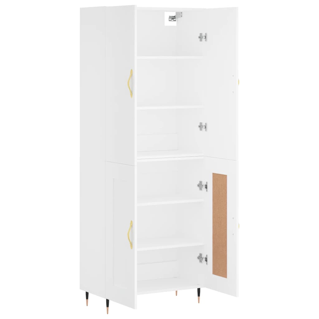 Highboard White 69,5x34x180 cm Engineered Wood