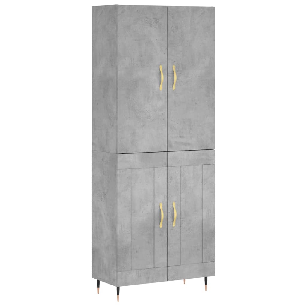 Highboard Concrete Grey 69,5x34x180 cm Engineered Wood