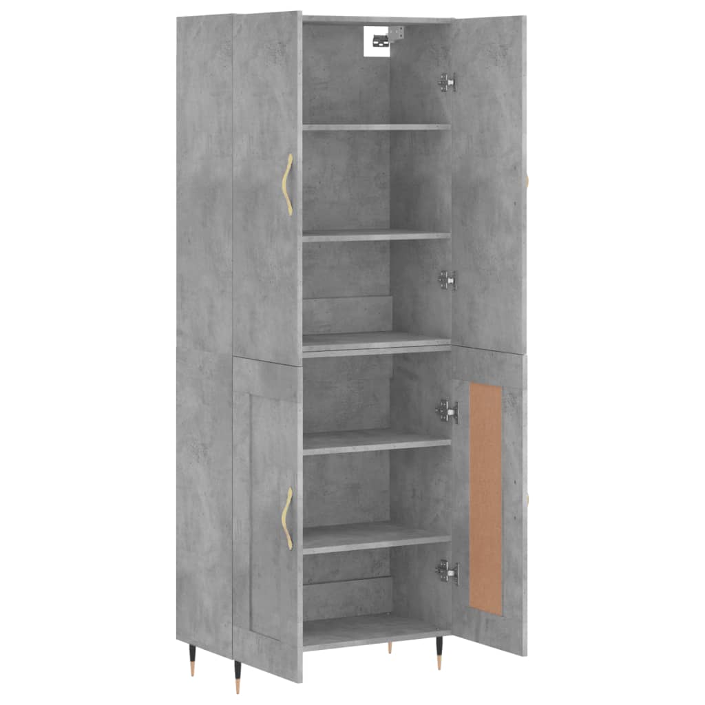 Highboard Concrete Grey 69,5x34x180 cm Engineered Wood