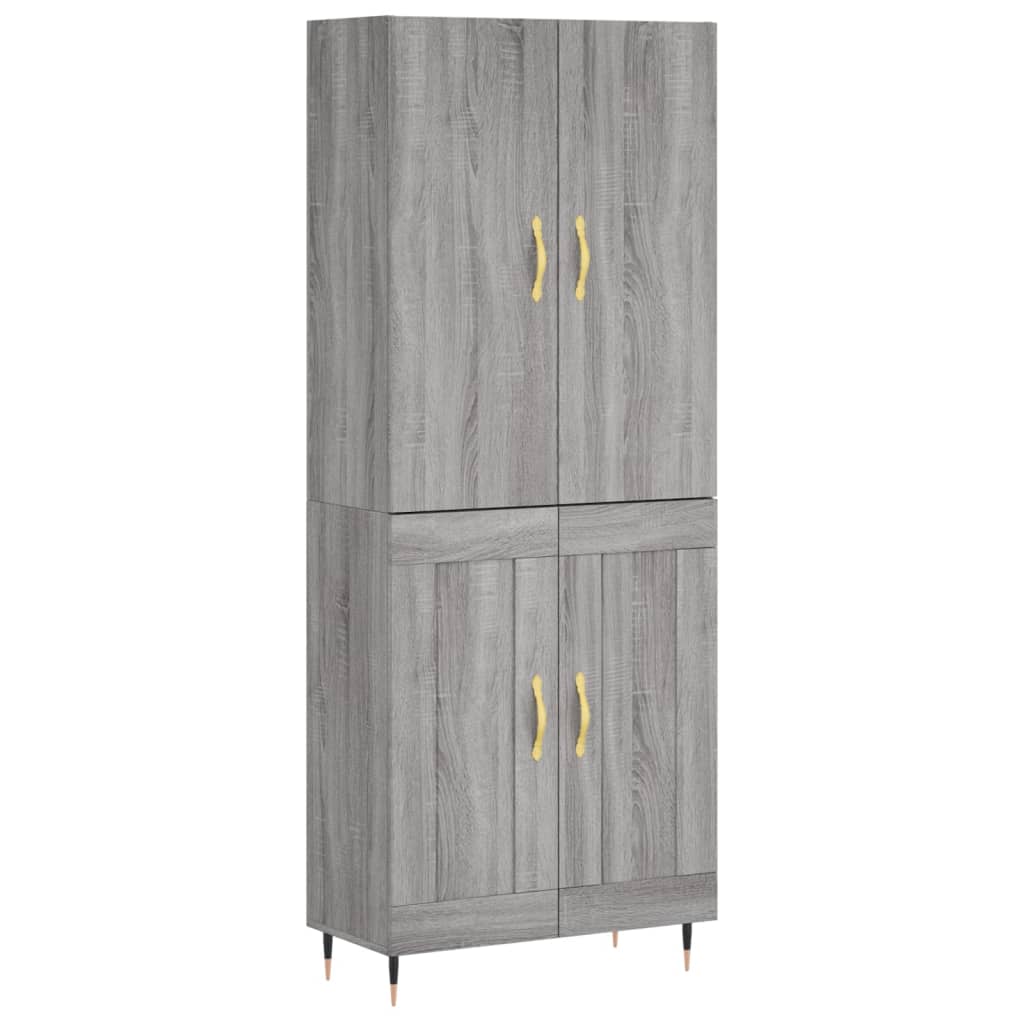 Highboard Grey Sonoma 69,5x34x180 cm Engineered Wood