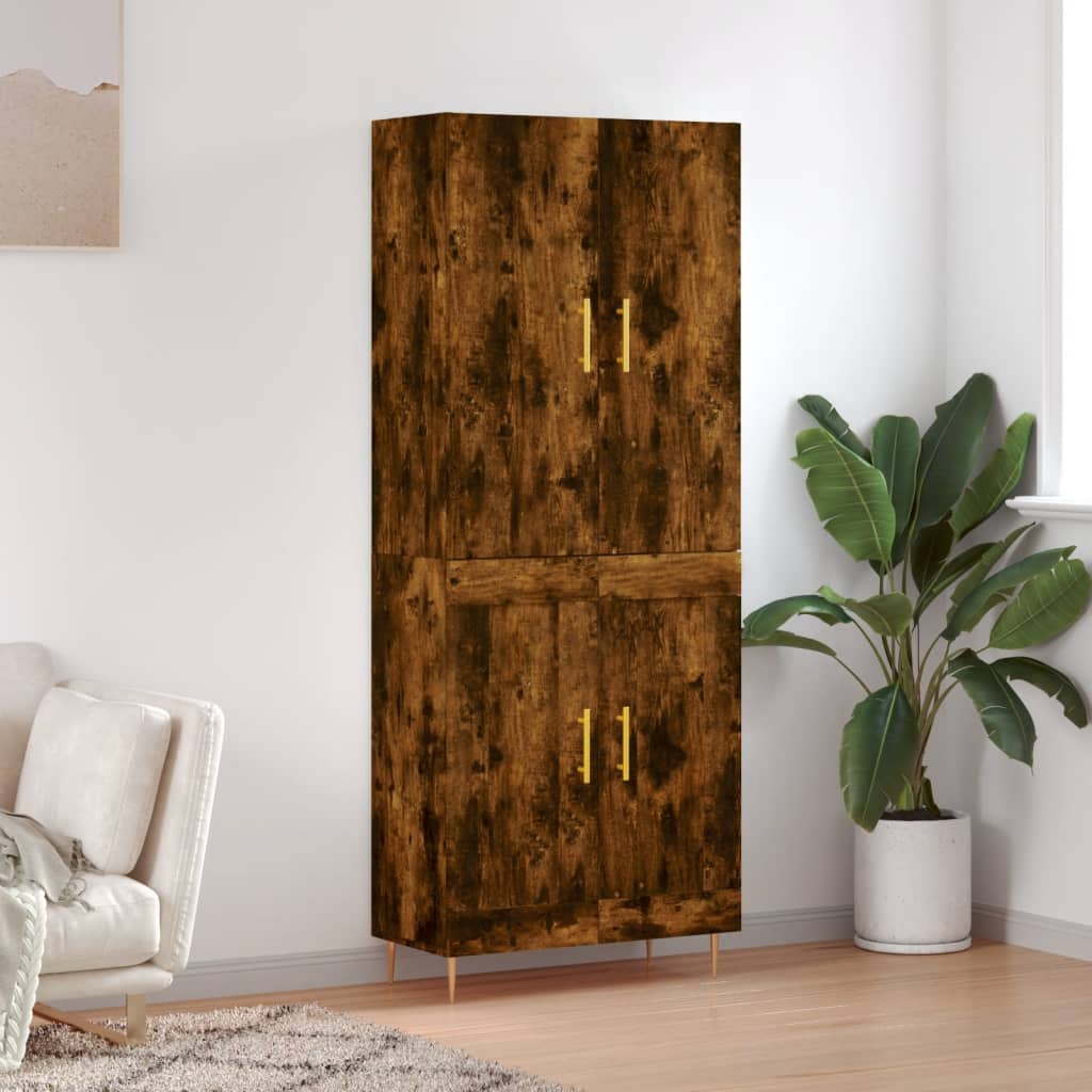 Highboard Smoked Oak 69,5x34x180 cm Engineered Wood