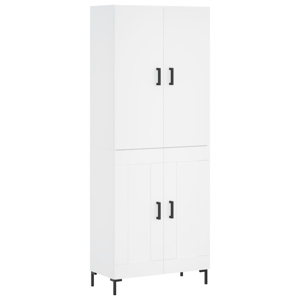 Highboard White 69.5x34x180 cm Engineered Wood