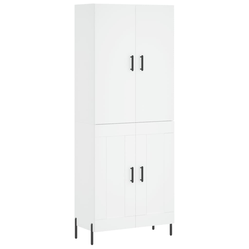 Highboard White 69.5x34x180 cm Engineered Wood