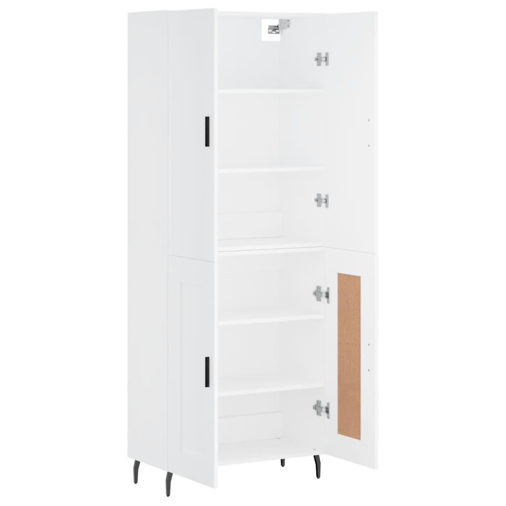 Highboard White 69.5x34x180 cm Engineered Wood