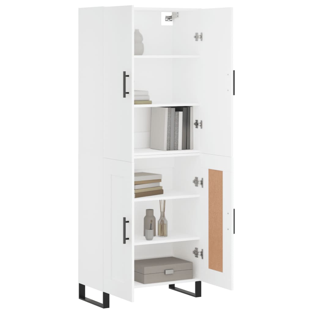 Highboard White 69.5x34x180 cm Engineered Wood
