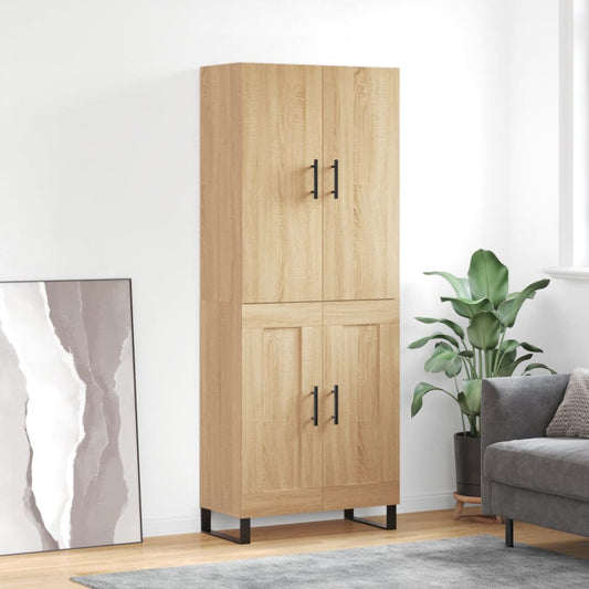Highboard Sonoma Oak 69.5x34x180 cm Engineered Wood