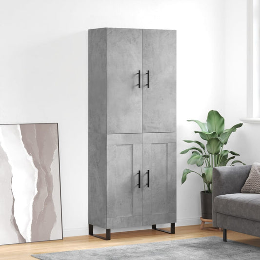 Highboard Concrete Grey 69,5x34x180 cm Engineered Wood