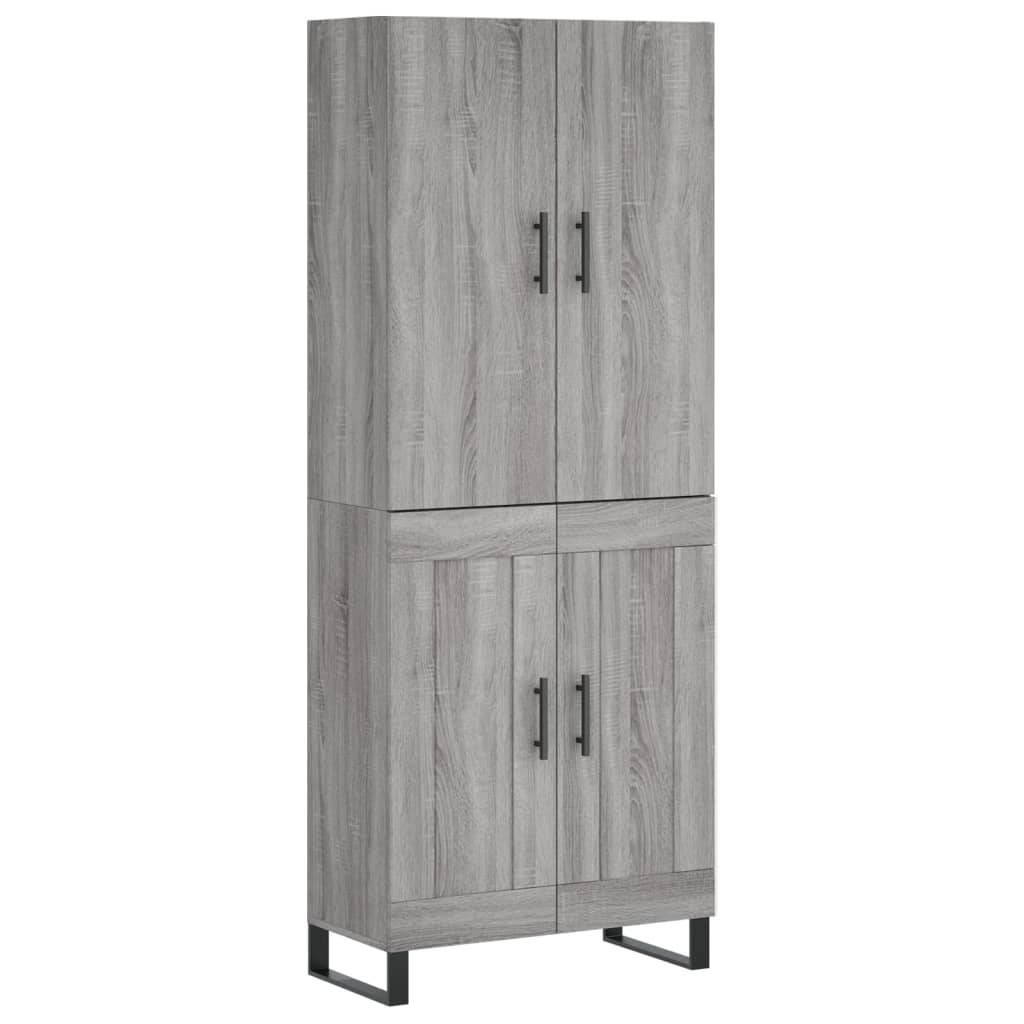 vidaXL Highboard Grey Sonoma 69.5x34x180 cm Engineered Wood