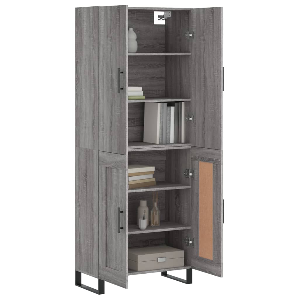 vidaXL Highboard Grey Sonoma 69.5x34x180 cm Engineered Wood