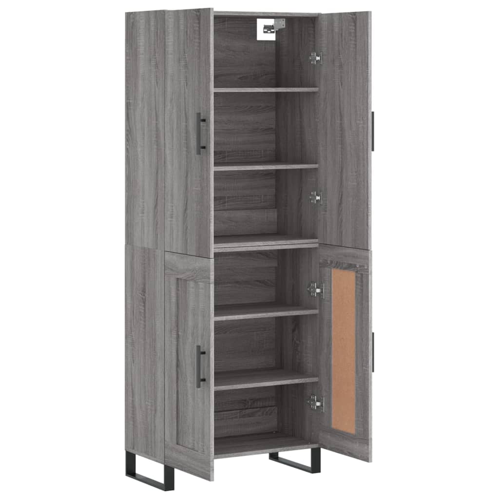 vidaXL Highboard Grey Sonoma 69.5x34x180 cm Engineered Wood