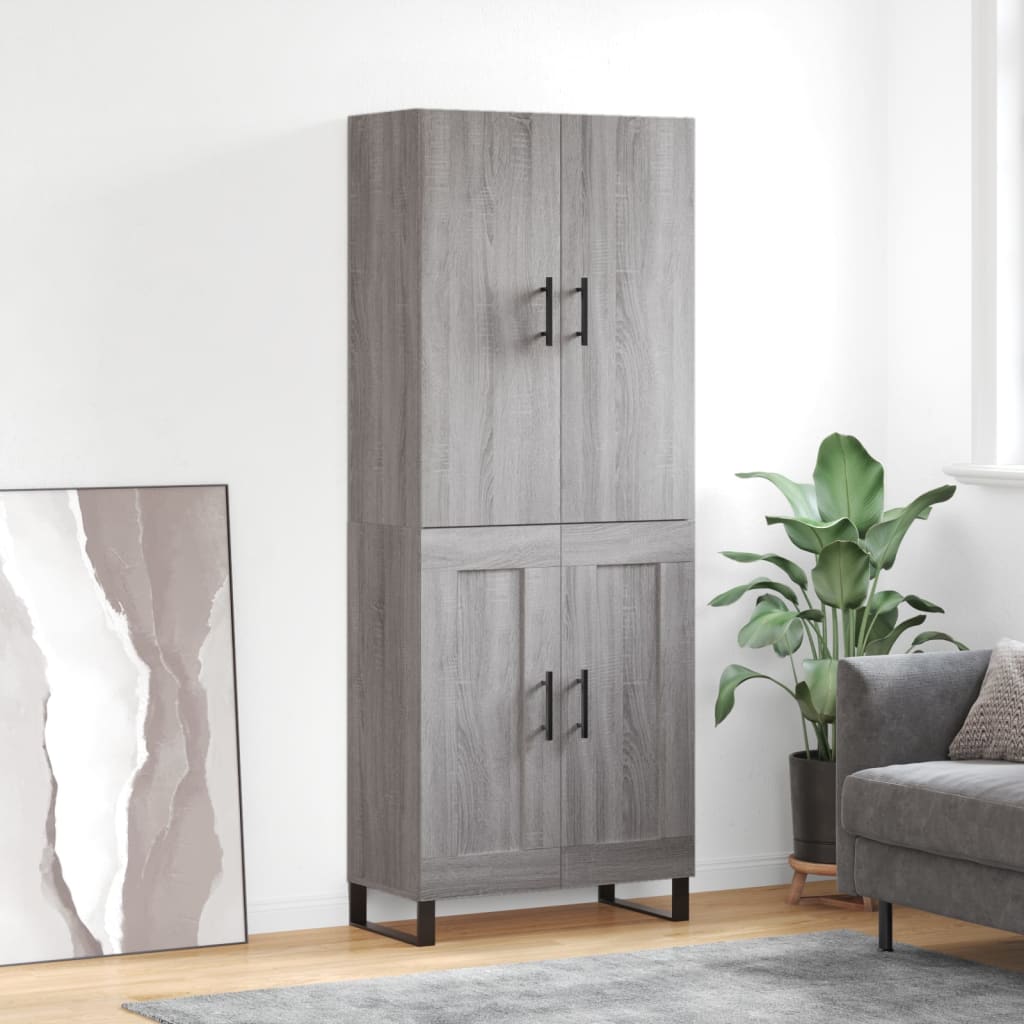 vidaXL Highboard Grey Sonoma 69.5x34x180 cm Engineered Wood