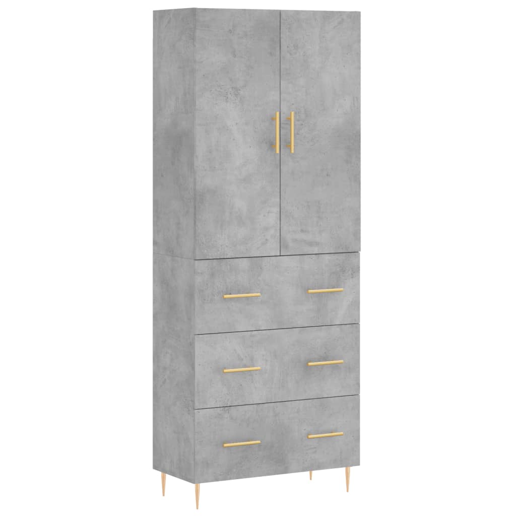 Highboard Concrete Grey 69,5x34x180 cm Engineered Wood