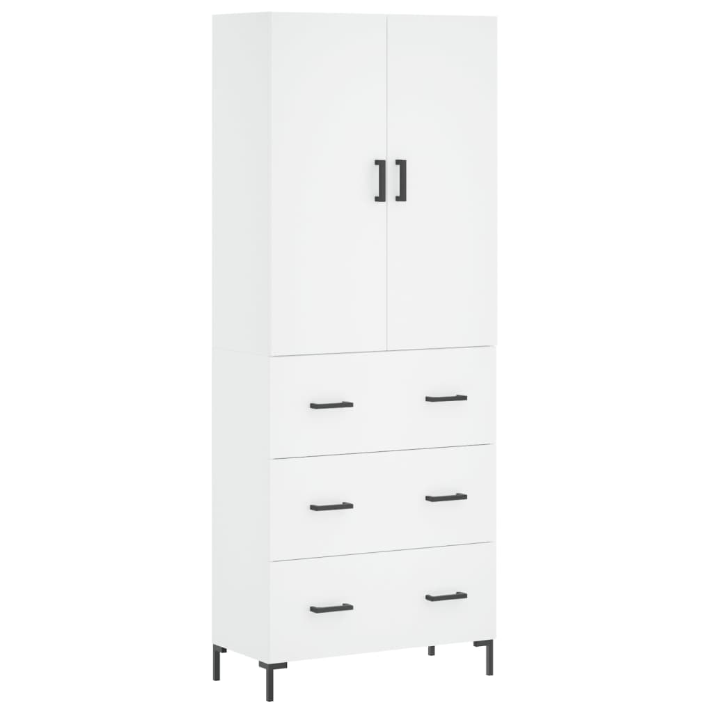 Highboard White 69,5x34x180 cm Engineered Wood