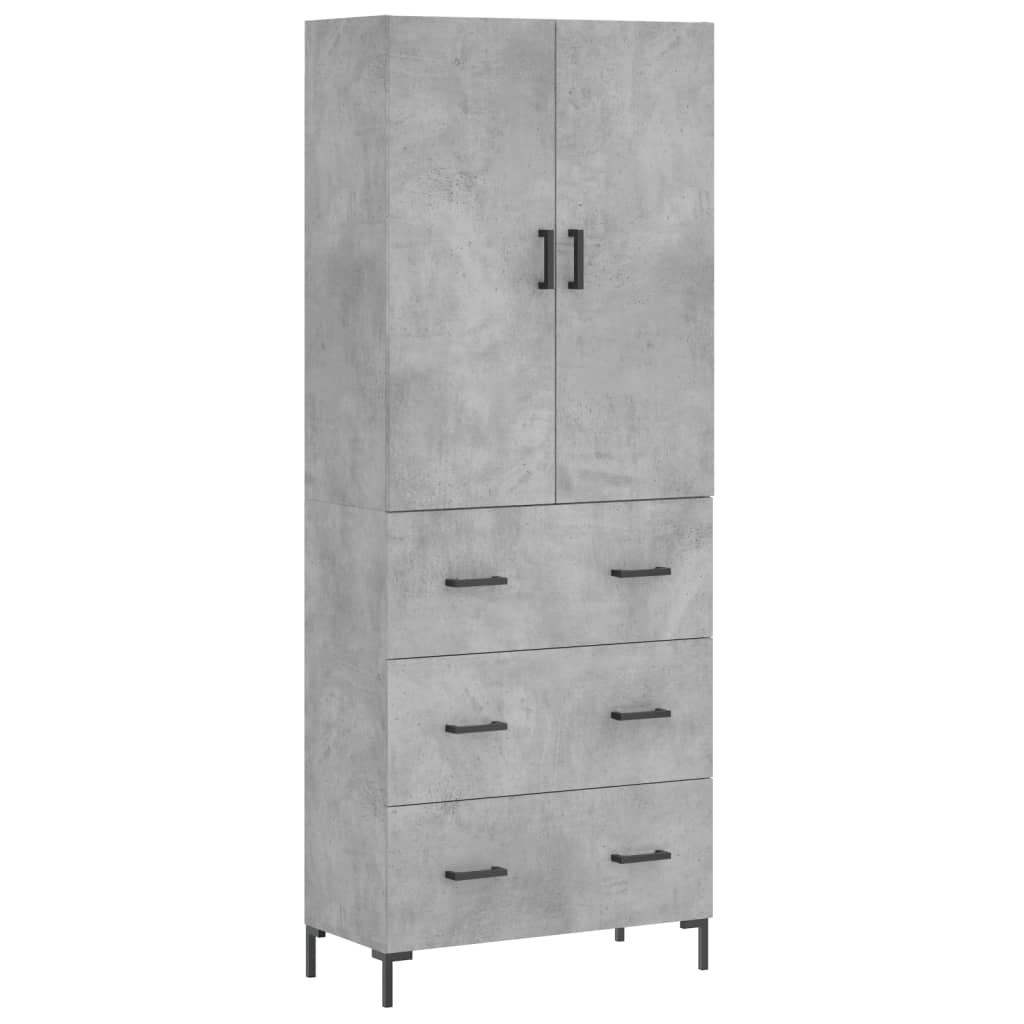 Highboard Concrete Grey 69,5x34x180 cm Engineered Wood