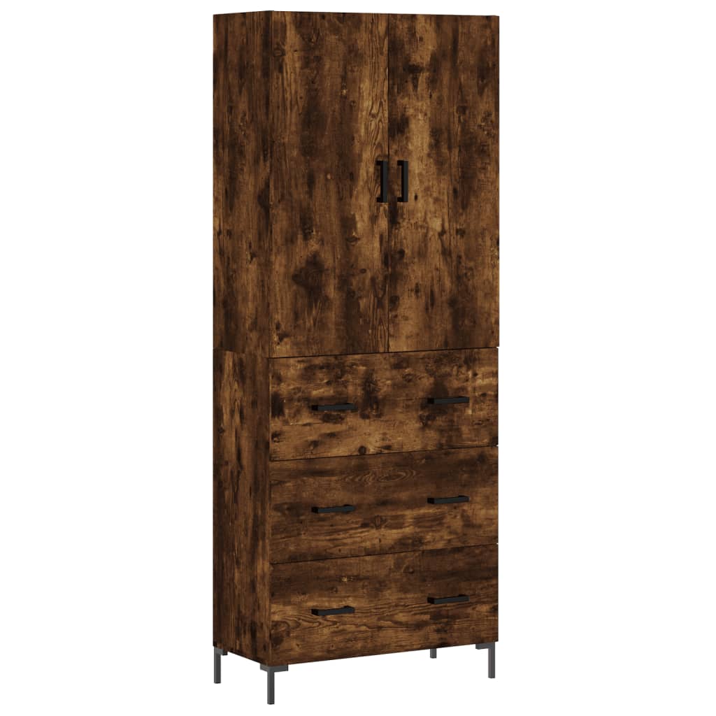 Highboard Smoked Oak 69,5x34x180 cm Engineered Wood