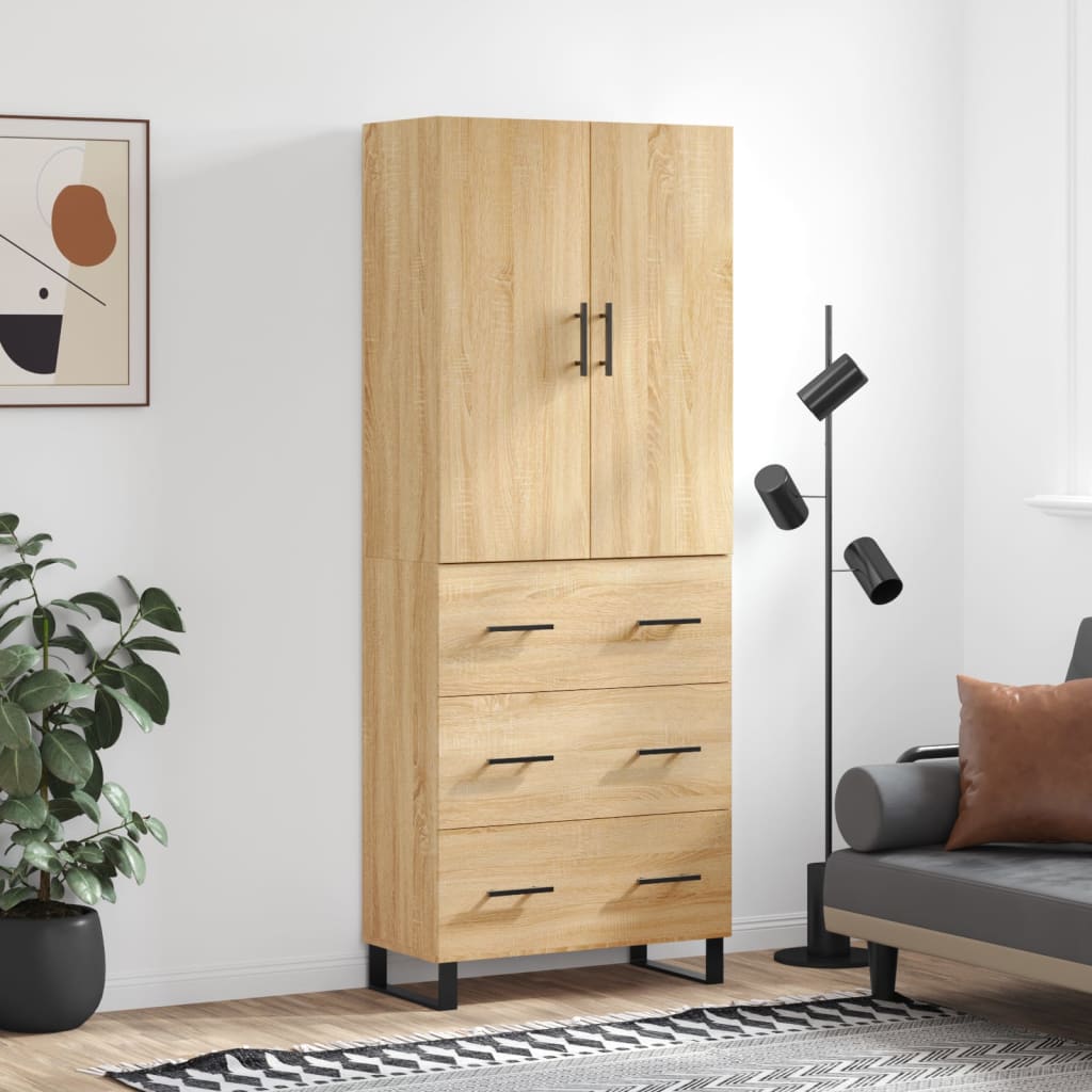 Highboard Sonoma Oak 69.5x34x180 cm Engineered Wood