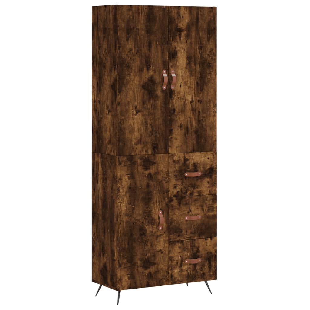 Highboard Smoked Oak 69,5x34x180 cm Engineered Wood