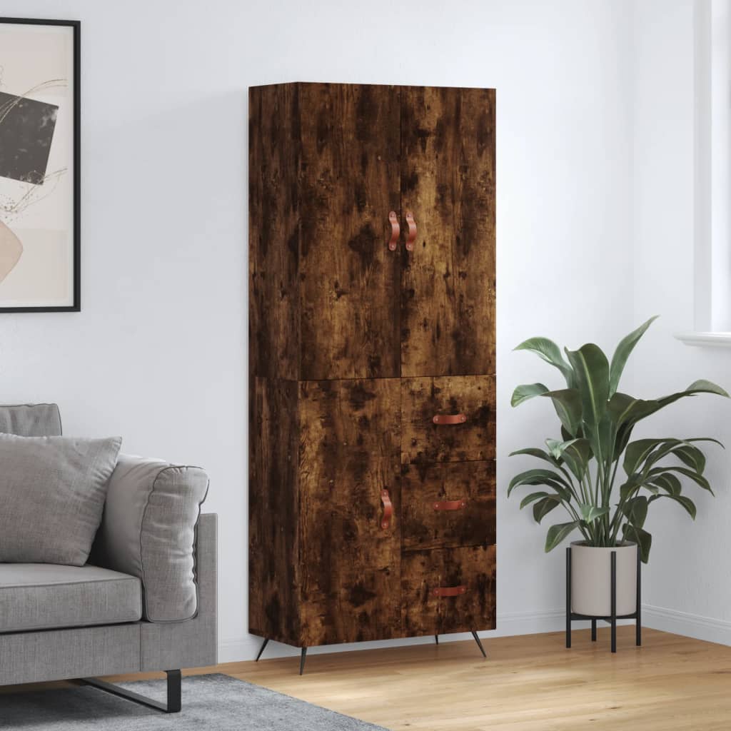 Highboard Smoked Oak 69,5x34x180 cm Engineered Wood