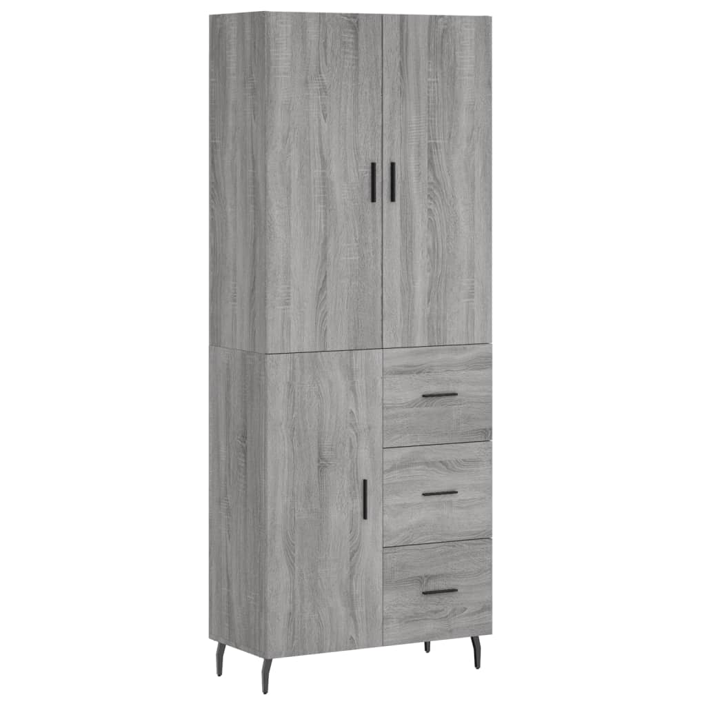 Highboard Grey Sonoma 69,5x34x180 cm Engineered Wood
