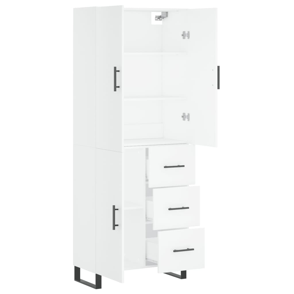 Highboard White 69,5x34x180 cm Engineered Wood