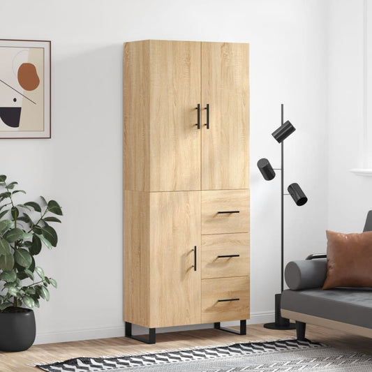 Highboard Sonoma Oak 69.5x34x180 cm Engineered Wood