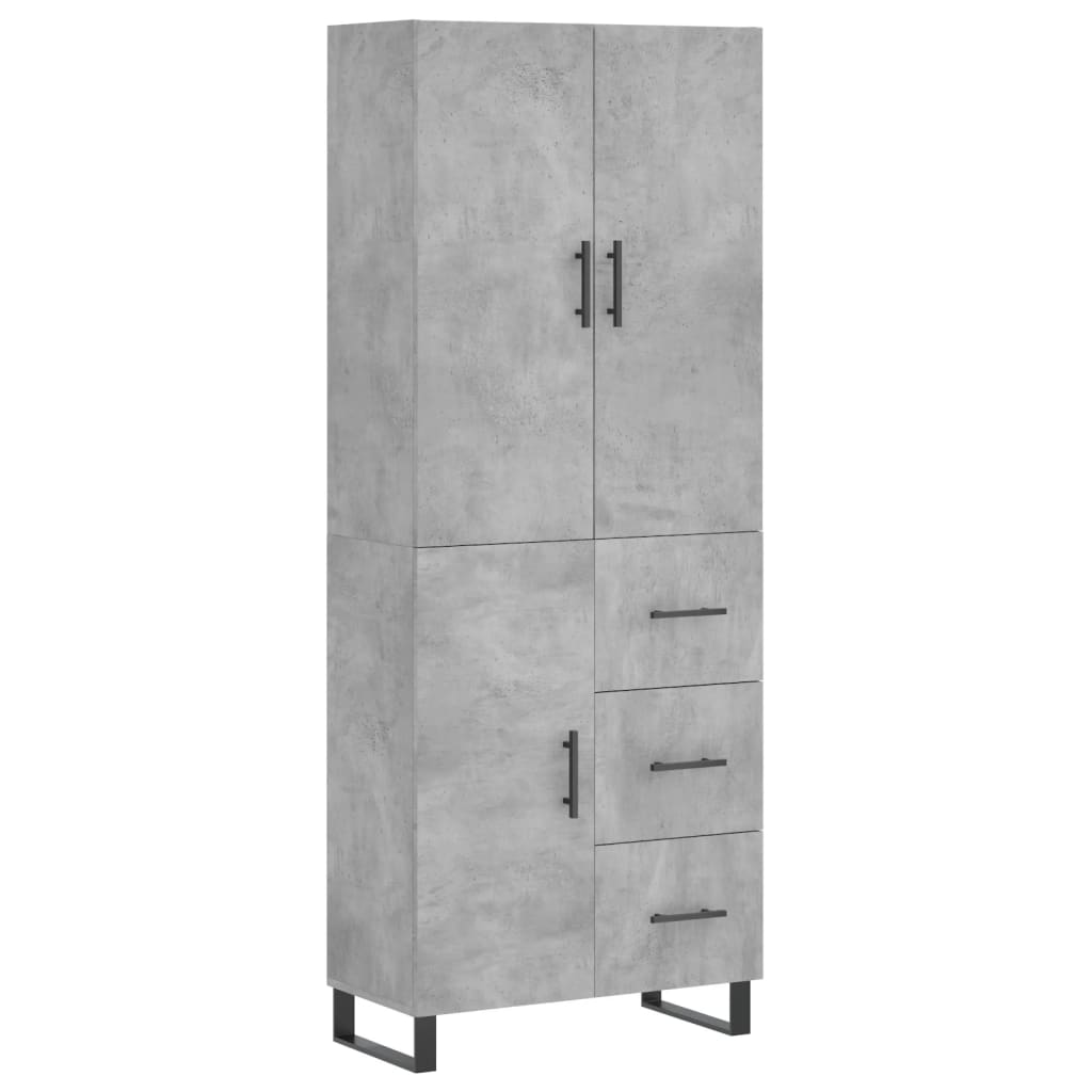 Highboard Concrete Grey 69,5x34x180 cm Engineered Wood